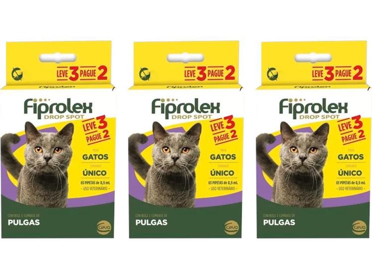 Imagem de Fiprolex Drop Spot Gatos 3 Pipetas - Ceva - 3 Unidades