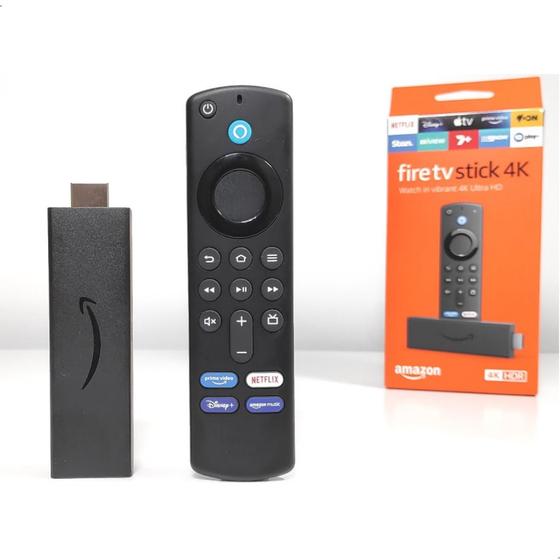 Imagem de Fire TV Stick 3ª Geração 4K com Controle Remoto por Voz com Alexa (inclui comandos de TV)  Dolby Vision