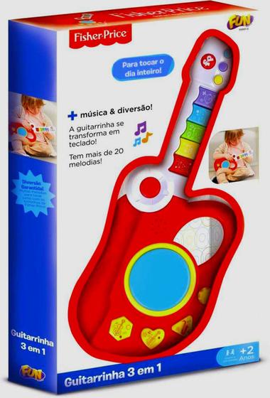 Imagem de Fisher Price Guitarrinha 3 em 1 Vermelho F00010 - Fun