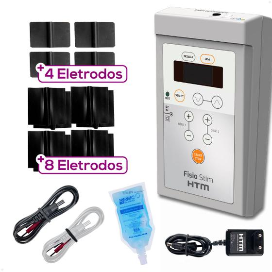 Imagem de Fisio Stim Gerador Portátil Correntes Excitomotoras + Eletrodos - HTM