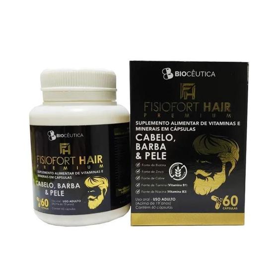 Imagem de Fisiofort Hair Premium Cabelo, Pele E Barba 60 Capsulas