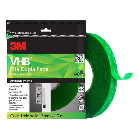 Imagem de Fita 3M Dupla Face 12MMX20M VHB