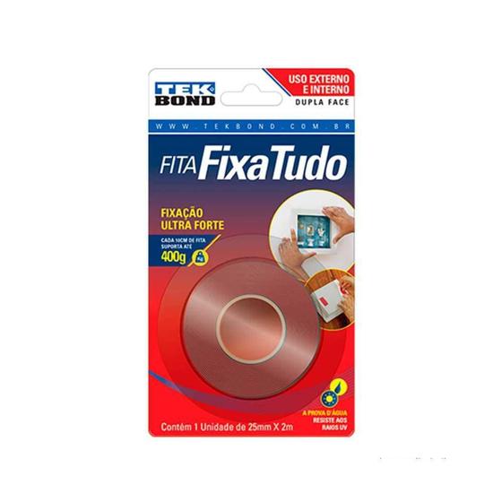 Imagem de Fita acrílica dupla face para uso interno/externo 25mmx2mTekbond