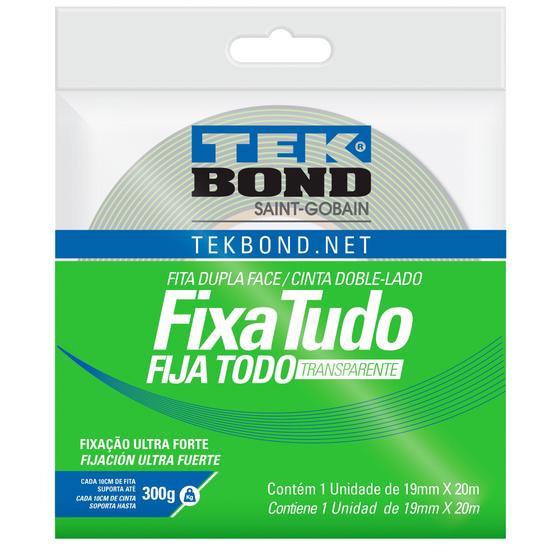 Imagem de Fita Acrílica Uso Interno Fixa Tudo 19mmx20m Tekbond