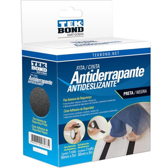 Imagem de Fita adesiva antiderrapante preta 50 mm x 5 m - TekBond