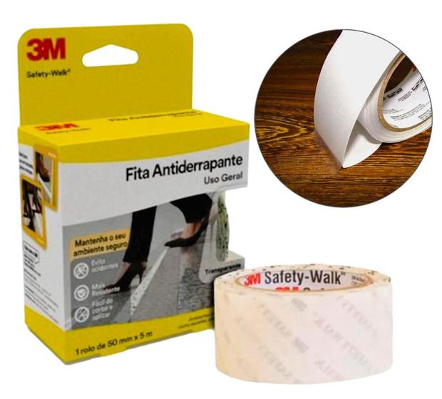 Imagem de Fita Adesiva Antiderrapante Transparente Safety Walk 50mmx5m - 3M