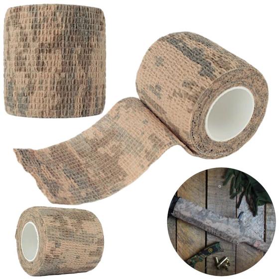 Imagem de Fita Adesiva Bandagem Elastica Camo Tape Camuflada Bege  Nautika 