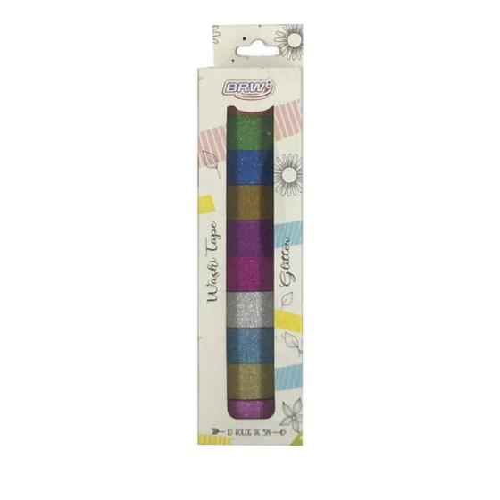 Imagem de Fita Adesiva Brw Washi Tape Glitter Soul 15Mmx5M 10 Cores