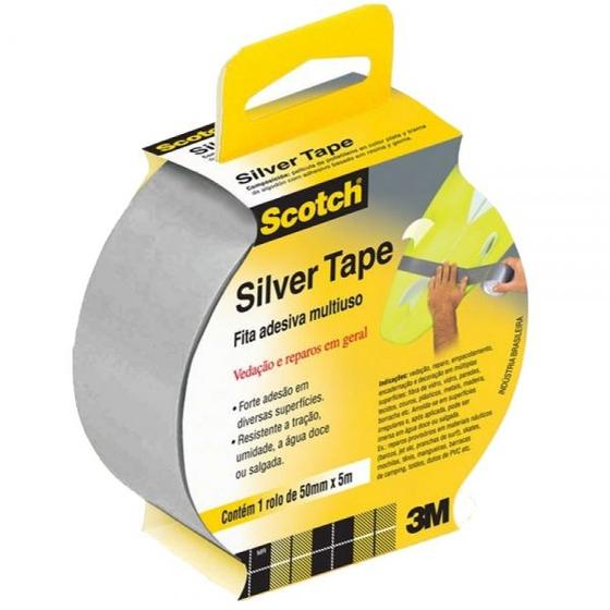 Imagem de Fita Adesiva Cinza Silver Tape 45 mm X 5 Metros   3m