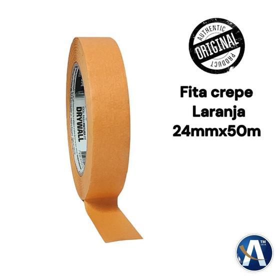 Imagem de Fita Adesiva Crepe Laranja 24mmX50m