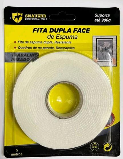 Fita adesiva de espuma dupla face 5 metros Menor preço em Fita adesiva de espuma dupla face 5 metros