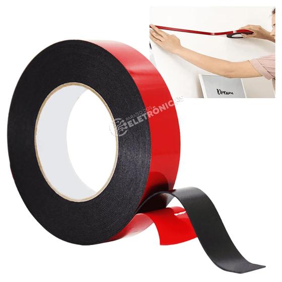 Imagem de Fita Adesiva Dupla Face Com Espuma 5 Metros Para Fixar Objetos Multiuso BOM1315