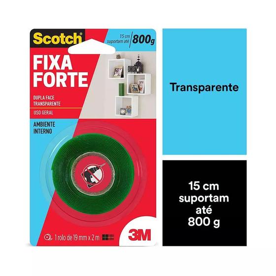 Imagem de Fita Adesiva Dupla Face Scotch 3M com Espuma Uso Interno 19mmx2m