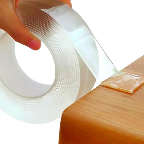 Imagem de Fita Adesiva Dupla Face Transparente Acrílica com 35MM X 5M  Gel Magica Nano Extra Forte Lavável