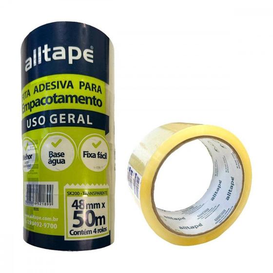 Fita Adesiva Embalagem Alltape Transparente 48Mm X 50M - Kit C/5 Peca Menor preço em Fita Adesiva Embalagem Alltape Transparente 48Mm X 50M - Kit C/5 Peca