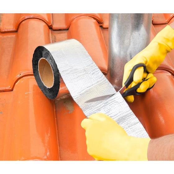 Fita adesiva impermeável 20cmx10m aluminizada - Vonder Menor preço em Fita adesiva impermeável 20cmx10m aluminizada - Vonder