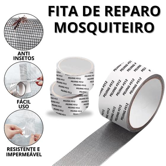 Imagem de Fita Adesiva Para Tela Mosquiteiro Rolo Adesivo Fitas Adesivas Impermeável Fibra De Vidro Reparo