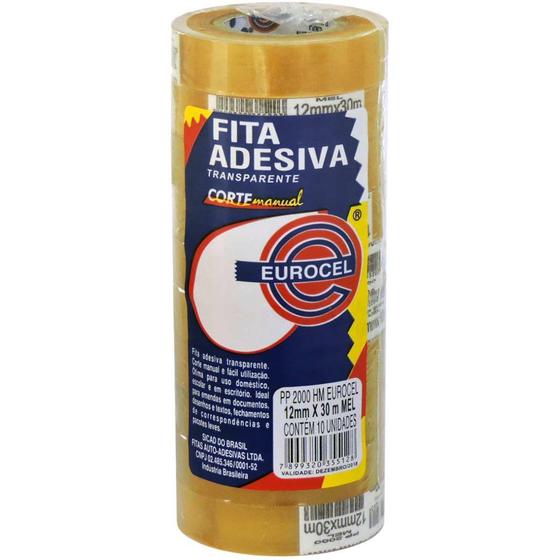 Imagem de Fita Adesiva Pp 2000 12Mmx30M Transparente Pct Com 10 - GNA