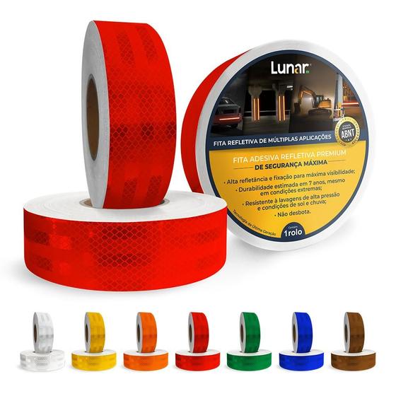 Imagem de Fita Adesiva Refletiva Automotiva Decorativa Prismática Normativa Várias Cores 2M X 5Cm