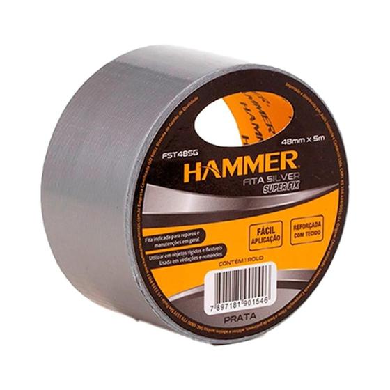 Imagem de Fita Adesiva Reforçada Multiuso Silver Tape 48mm x 10m Hammer