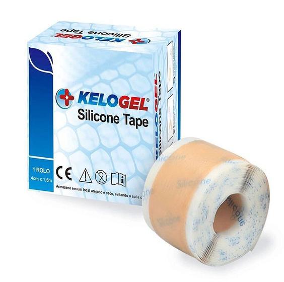 Imagem de Fita Adesiva Silicone Tape Kelogel Médico Hospitalar 4cmx1,5m Rolo - KeloGel