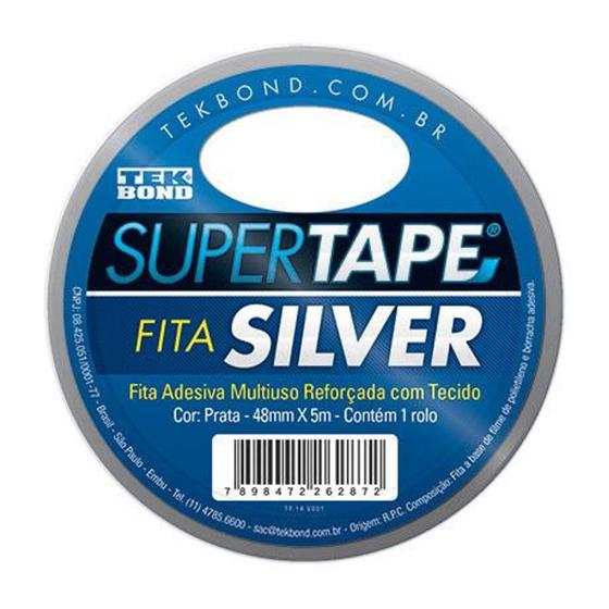 Imagem de Fita Adesiva Silver Cinza Tekbond 48 mm x 5 m - Atb