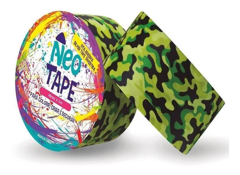 Imagem de Fita Adesiva Silver Tape Estampa Divertida 4,8X5M Camuflada