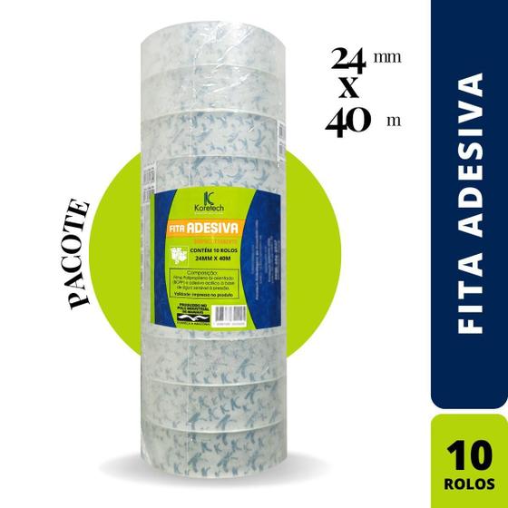 Imagem de Fita Adesiva Transparente Tamanho:24X40M Pc Com 10 Rl