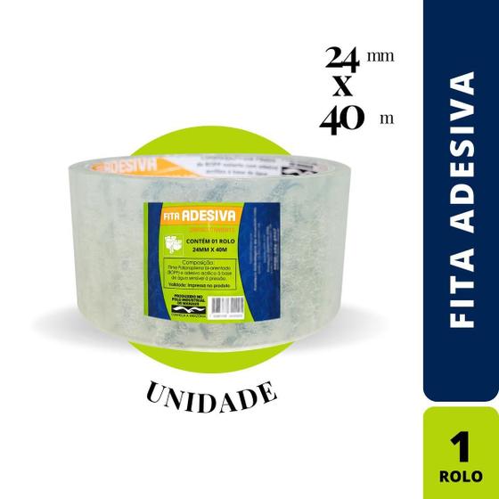 Imagem de Fita Adesiva Transparente Tamanho:24X40M Unidade