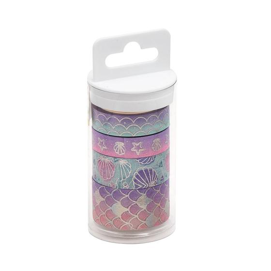 Imagem de Fita Adesiva Washi Tape Sereia Hot Stamping c/ 4 Un - BRW