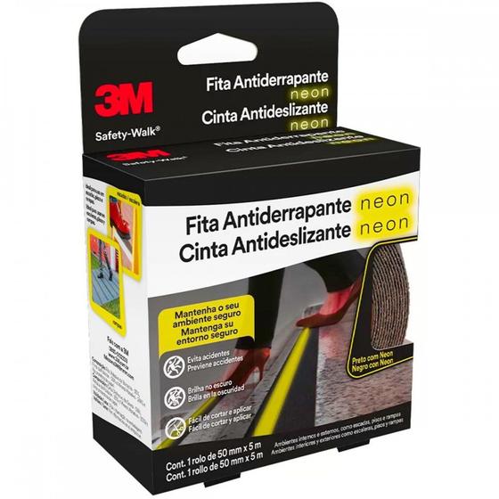 Imagem de Fita Antiderrapante 3M Preta/''Neon'' 50Mm X 5M