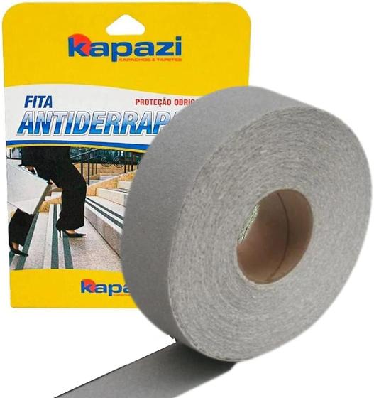Fita Antiderrapante Lixa 50mm X 20m Cinza Piso Prova Água KAPAZI - Fita ...
