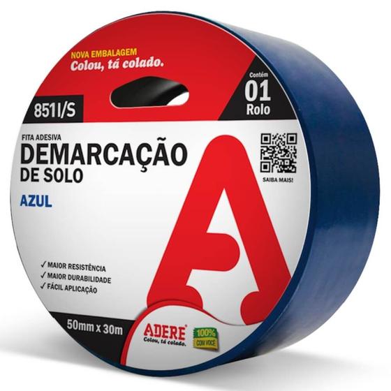 Imagem de Fita Azul Para Demarcação de Solo 50mm x 30 Metros -851IS - ADERE