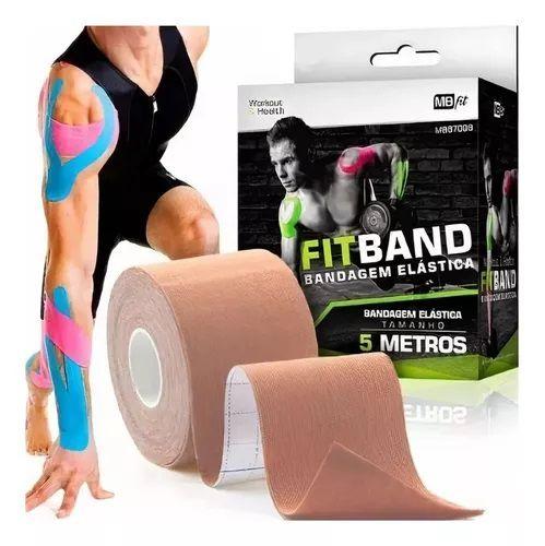 Imagem de Fita Bandagem Elástica Esportiva Adesiva 5m Fitband MBfit