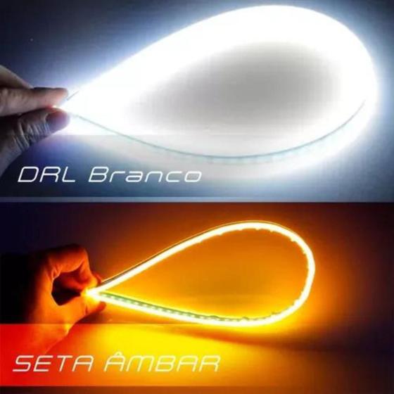 Imagem de Fita Barra Led 45Cm 12V Flexível Farol Drl + Seta Sequencial