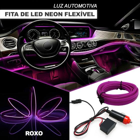 Imagem de Fita Barra Led P/ Painel Roxo Astra 2001 2002 2003 2004 2005 2006 5m Metros Flexível Tunning Top