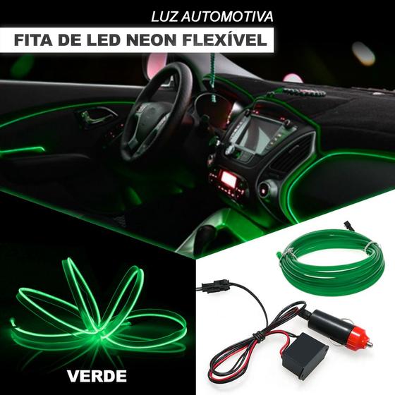 Imagem de Fita Barra Led P/ Painel Verde Escuro Chevrolet S10 2013 2014 2015 2016 Interna Cortesia Ambiente Top