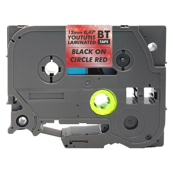 Imagem de Fita Brilhante TZ 431L1 Compatível de 12mm Vermelha Circular