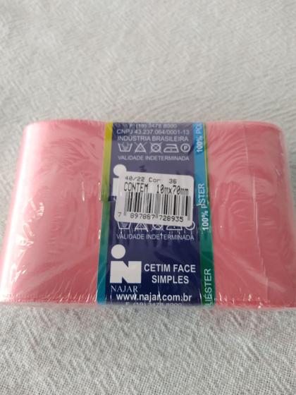 Imagem de Fita cetim 100% poliester peca 10mt 70mm com 36 rosa chiclete