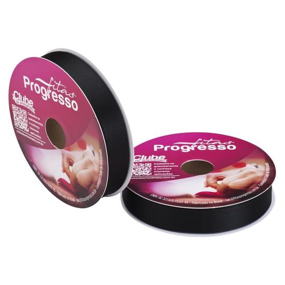Imagem de Fita Cetim Simples Progresso 22mm 50m CF005 Preto