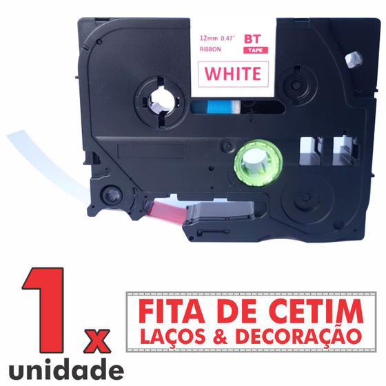 Imagem de Fita Cetim TZ R232 Compatível P/ BROTHER 12mm Red / White