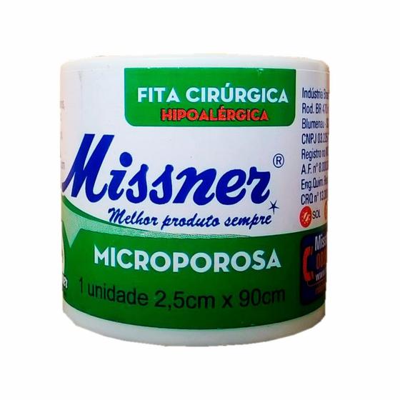 Imagem de Fita Cirúrgica Missner Microporosa Branca 2,5cm x 90cm