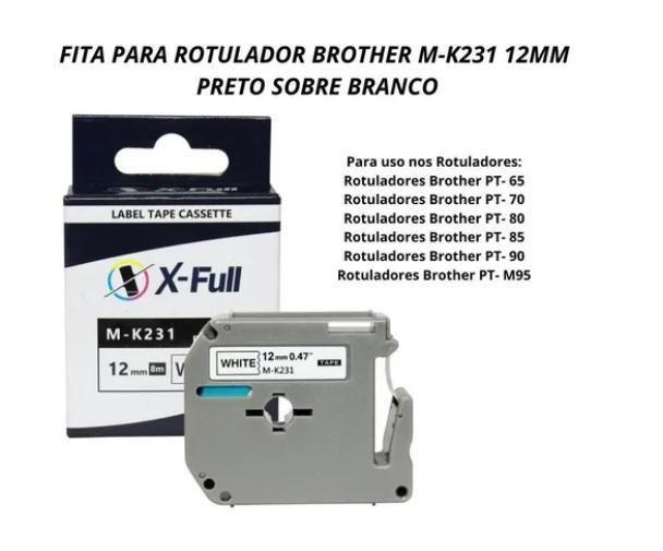 Imagem de Fita Compatível M-K231 Branca 12Mm Rotulador Brother Pt-80