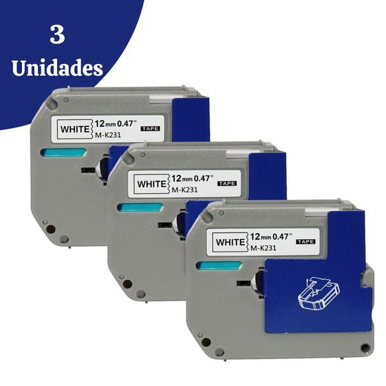 Imagem de Fita Compatível Para Rotuladora Brother M231 Pt 70 80 90 12mm Quantidades