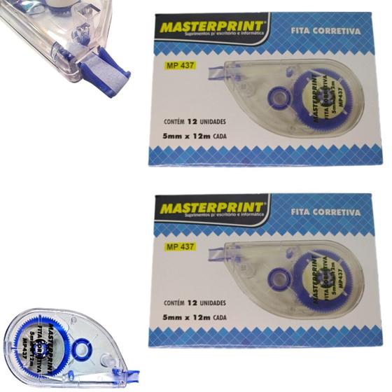 Imagem de Fita Corretiva 5mmx12m Cx C/24 Unidades Ref: Mp437 12 Metros