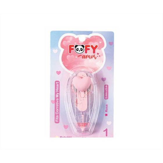 Imagem de Fita Corretiva My Heart  Rosa  FF6504 - Retratil - Fofy