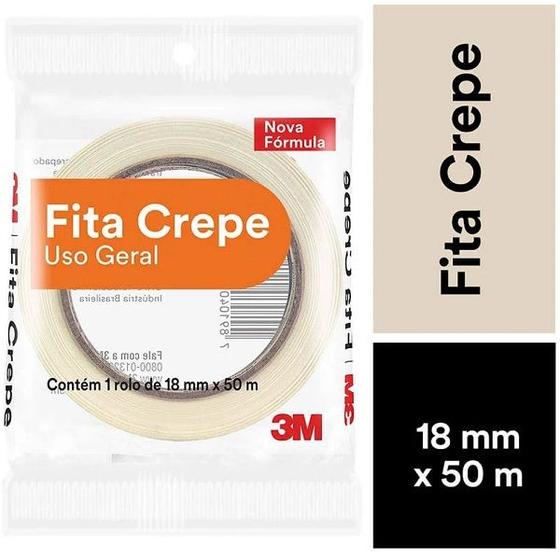 Imagem de Fita Crepe 18MM X 50M 3M Unidade