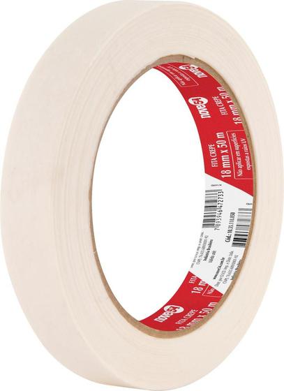 Imagem de Fita crepe 18mm x 50m branca papel crepado - Nove54