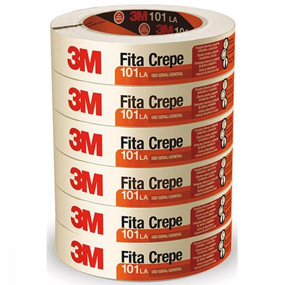 Imagem de Fita Crepe 3M 18Mm X 50Mt - Kit C/6 Unidades