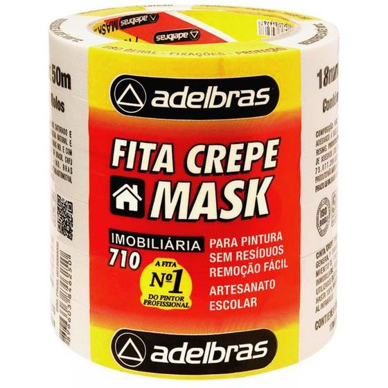 Imagem de Fita crepe 710 Mask Crepe 18mmx50m - Adelbras